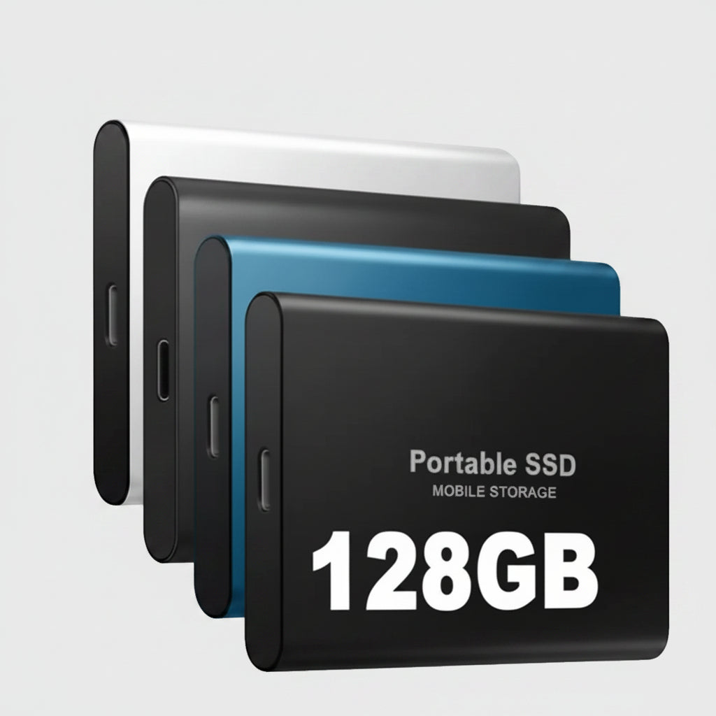 128GB Portable External SSD - Plug-and-Play USB Solid State Drive