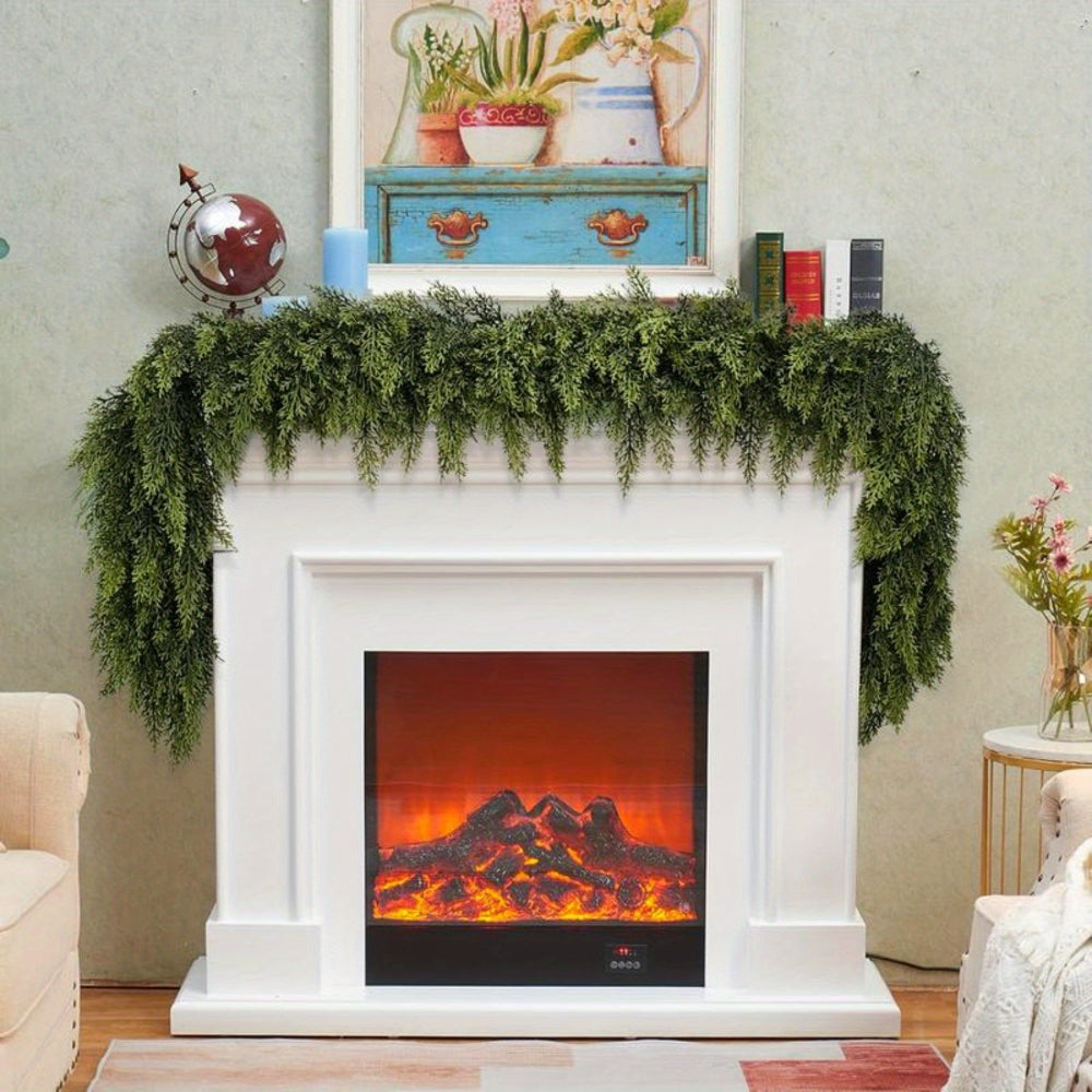 Elegant Artificial Christmas Garland – Art Deco Greenery for Mantle and Stair Trim