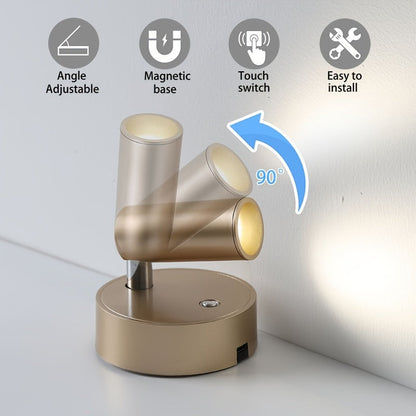 Sleek Rechargeable Magnetic Wall Light with Touch Control