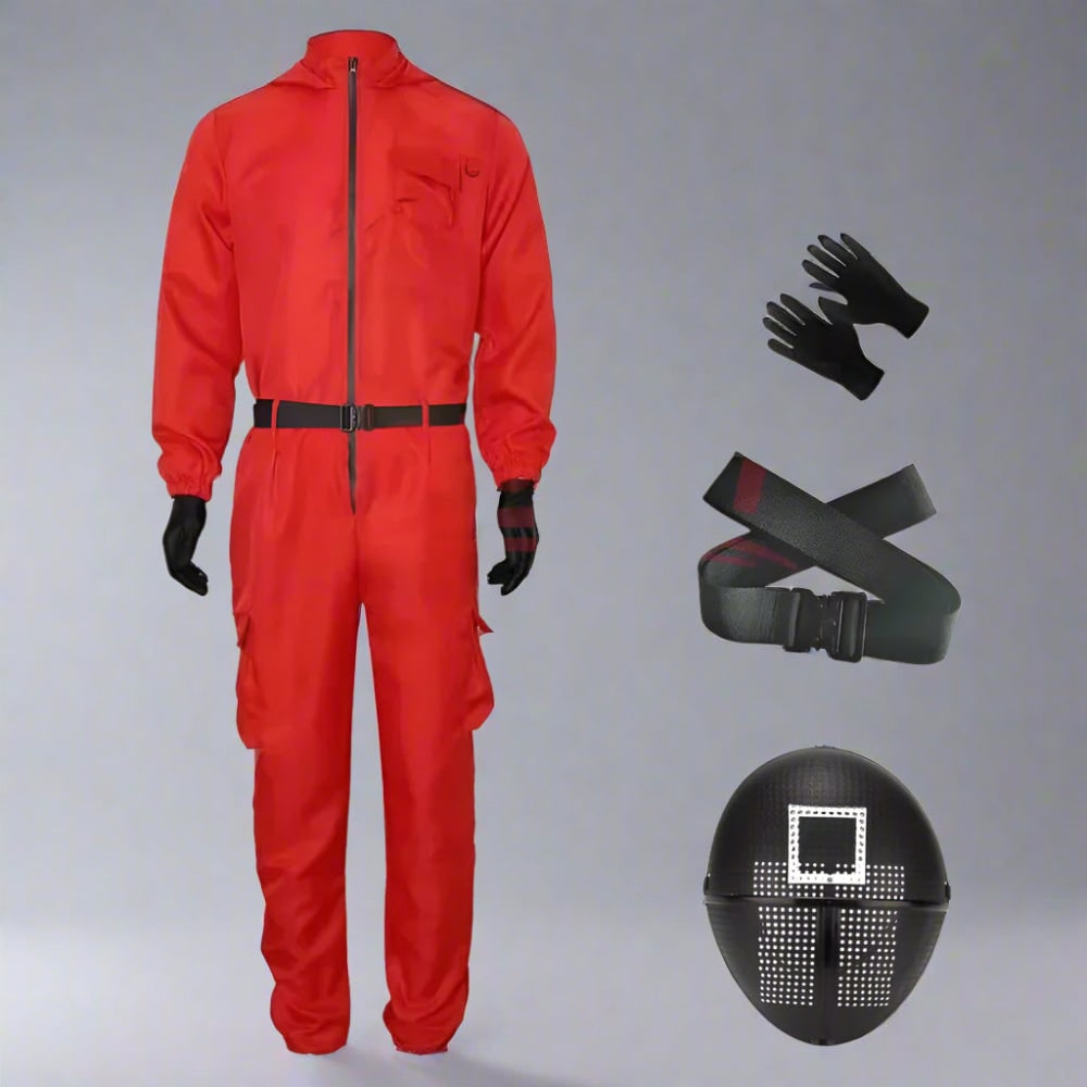 Adult Halloween Guard Costume with Mask and Jumpsuit