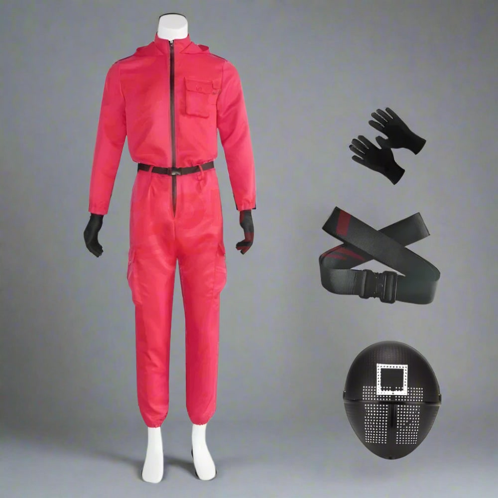 Adult Halloween Guard Costume with Mask and Jumpsuit