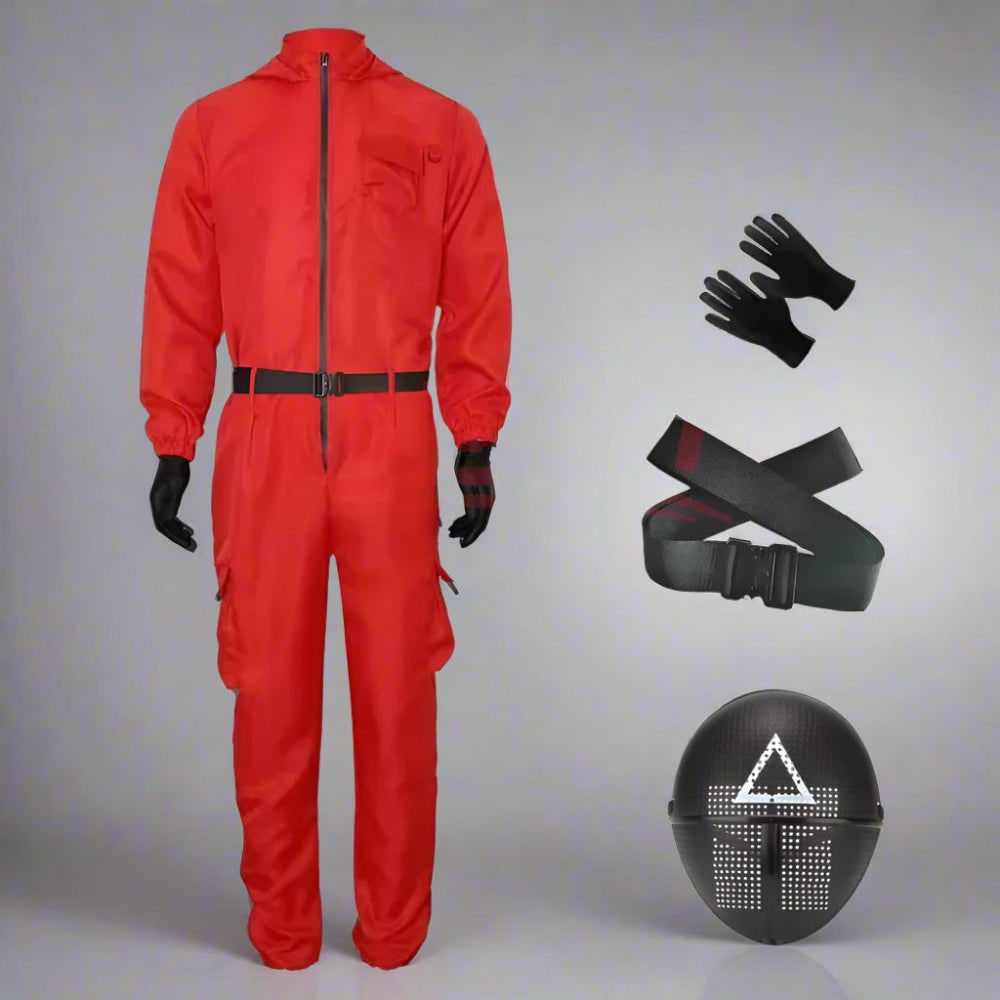 Adult Halloween Guard Costume with Mask and Jumpsuit