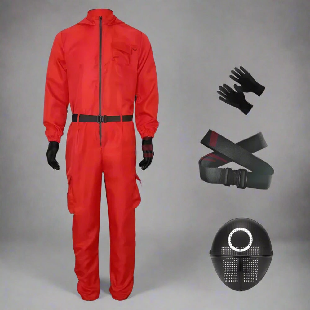 Adult Halloween Guard Costume with Mask and Jumpsuit