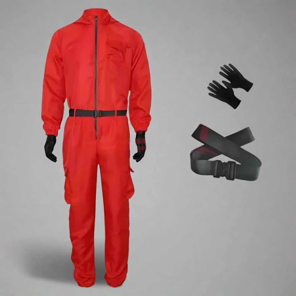 Adult Halloween Guard Costume with Mask and Jumpsuit