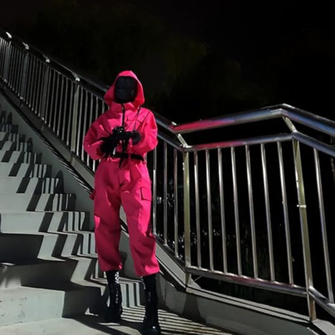 Complete Halloween Costume: Hooded Jumpsuit with Mask -