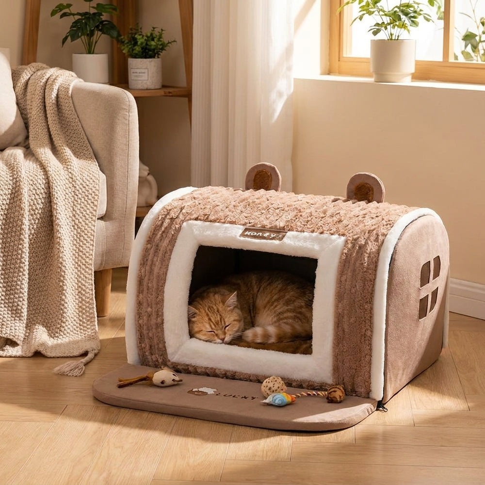 Cozy Plush Pet Bed lifestyle
