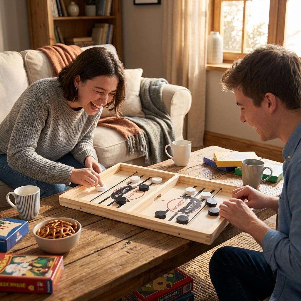 Wooden Tabletop Catapult Game lifestyle
