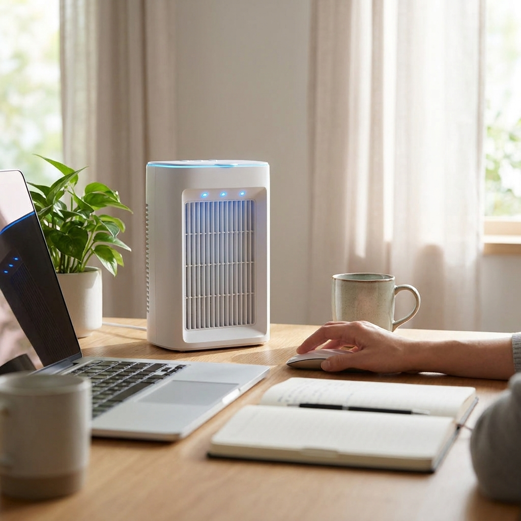 Compact USB Humidifier Cooling Fan lifestyle