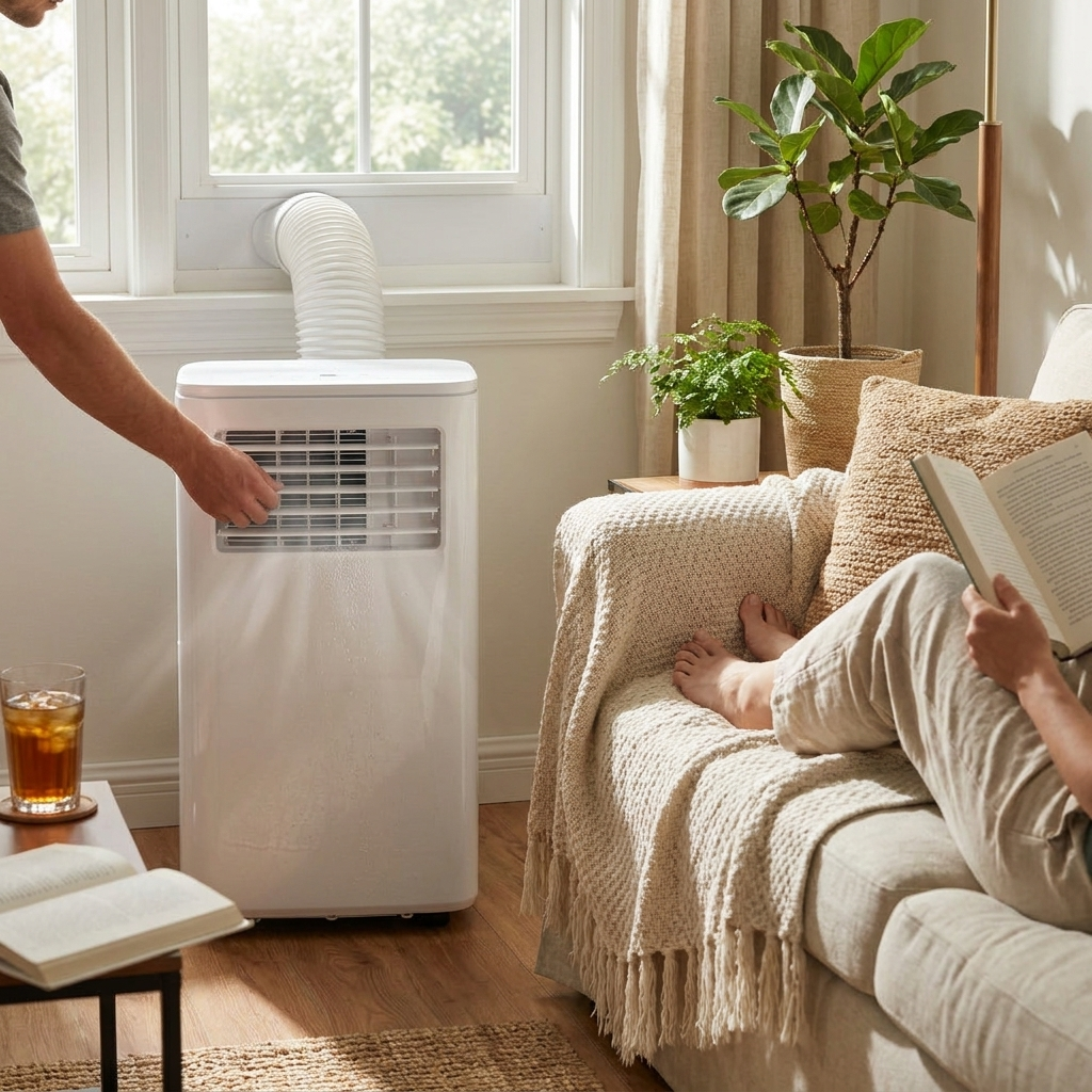 8000 BTU Portable Air Conditioner in use