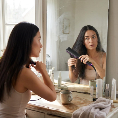 Cordless Hair Straightener in use