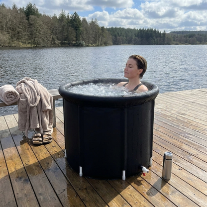 Foldable Ice Bath Tub in use