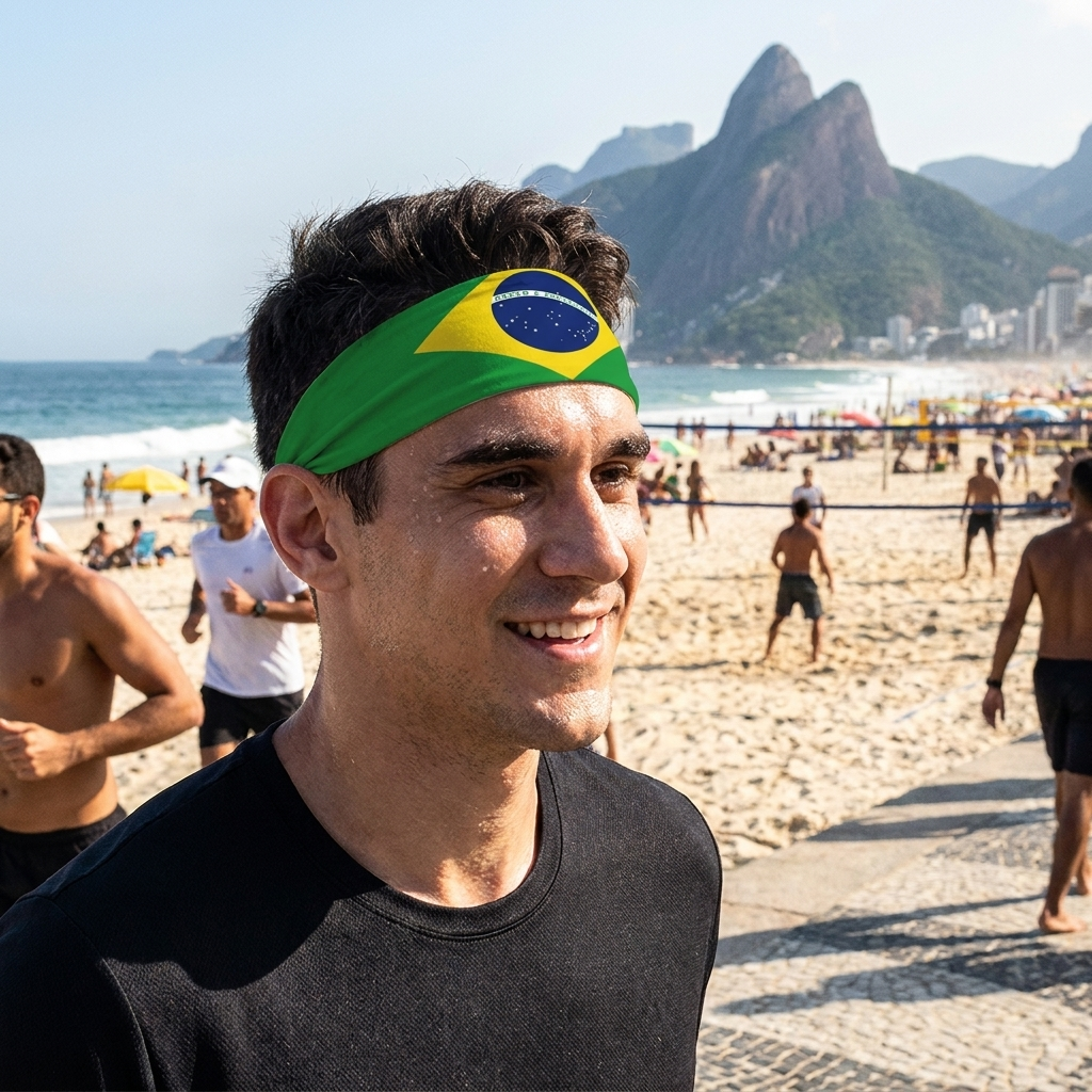 Brazil World Cup Flag Headband lifestyle