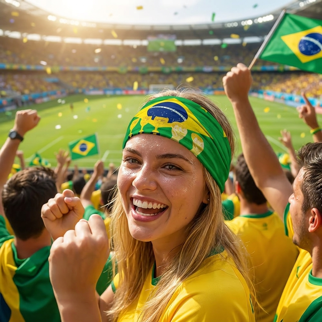 Brazil Flag Headband Gaiter Face Cover lifestyle