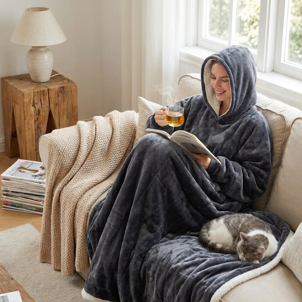 Wearable Heated Sherpa Blanket lifestyle