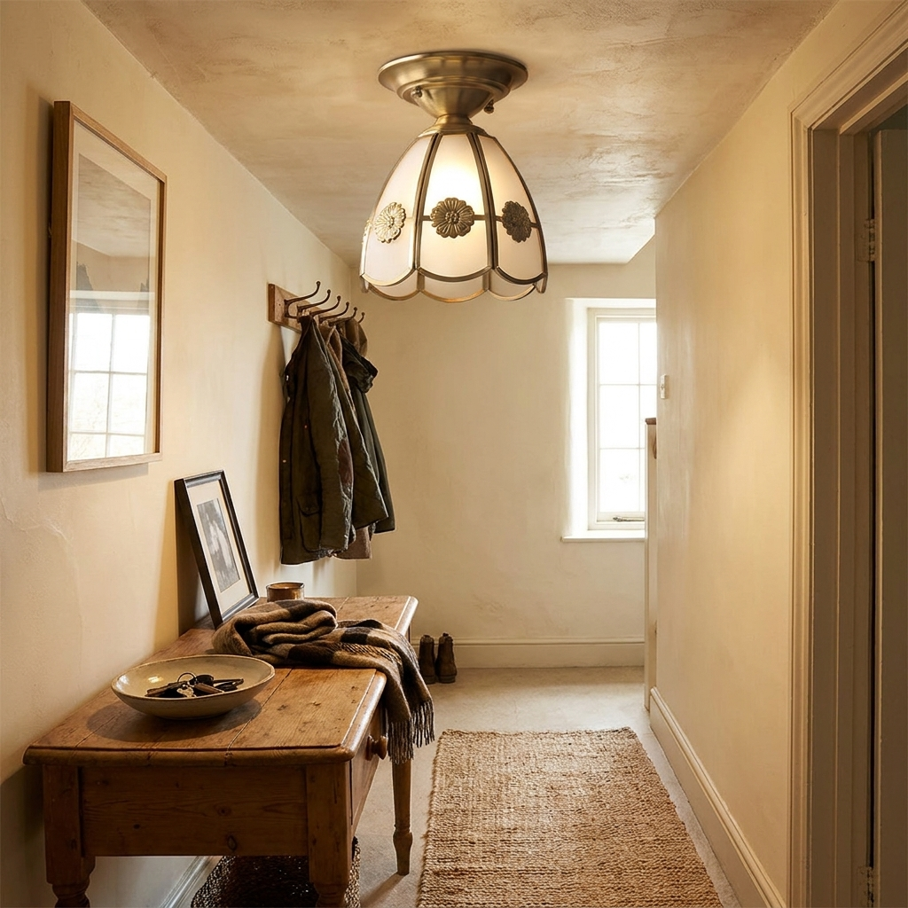 Brass Single-Bulb Flush Mount Light lifestyle