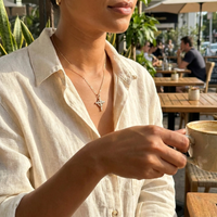 Crown Pendant Cross Necklace lifestyle