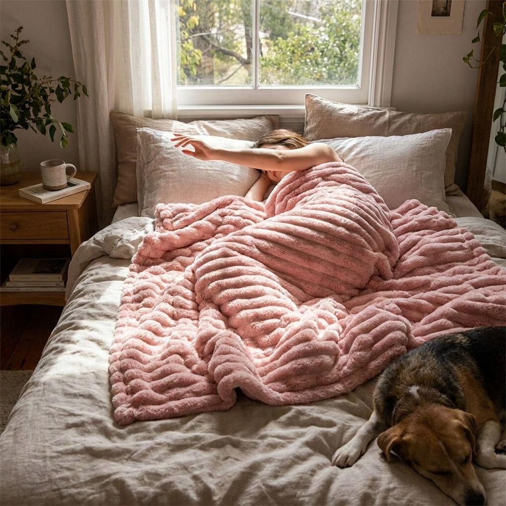 Oversized Plush Throw Blanket lifestyle