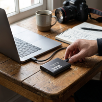 2TB USB-C Portable External SSD lifestyle