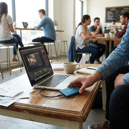External Portable SSD Drive lifestyle
