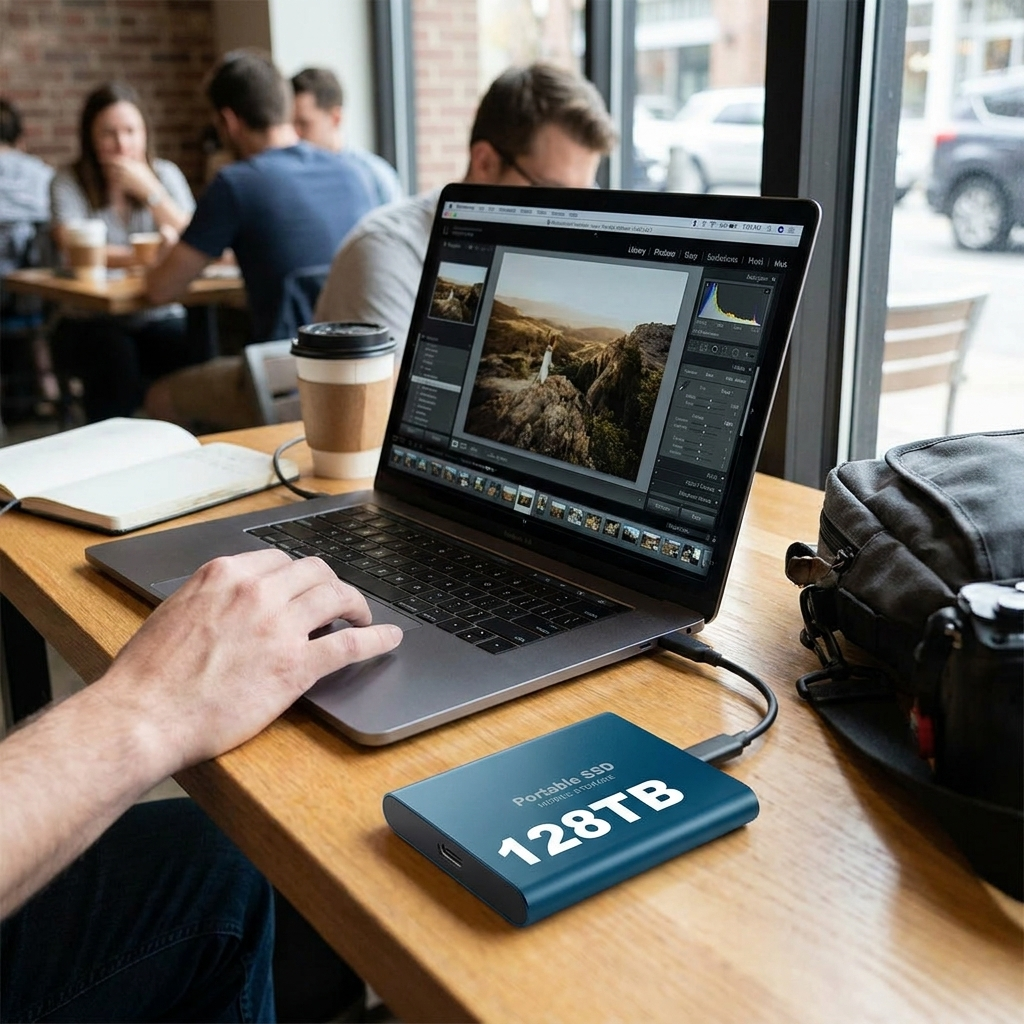 128TB Portable External SSD lifestyle