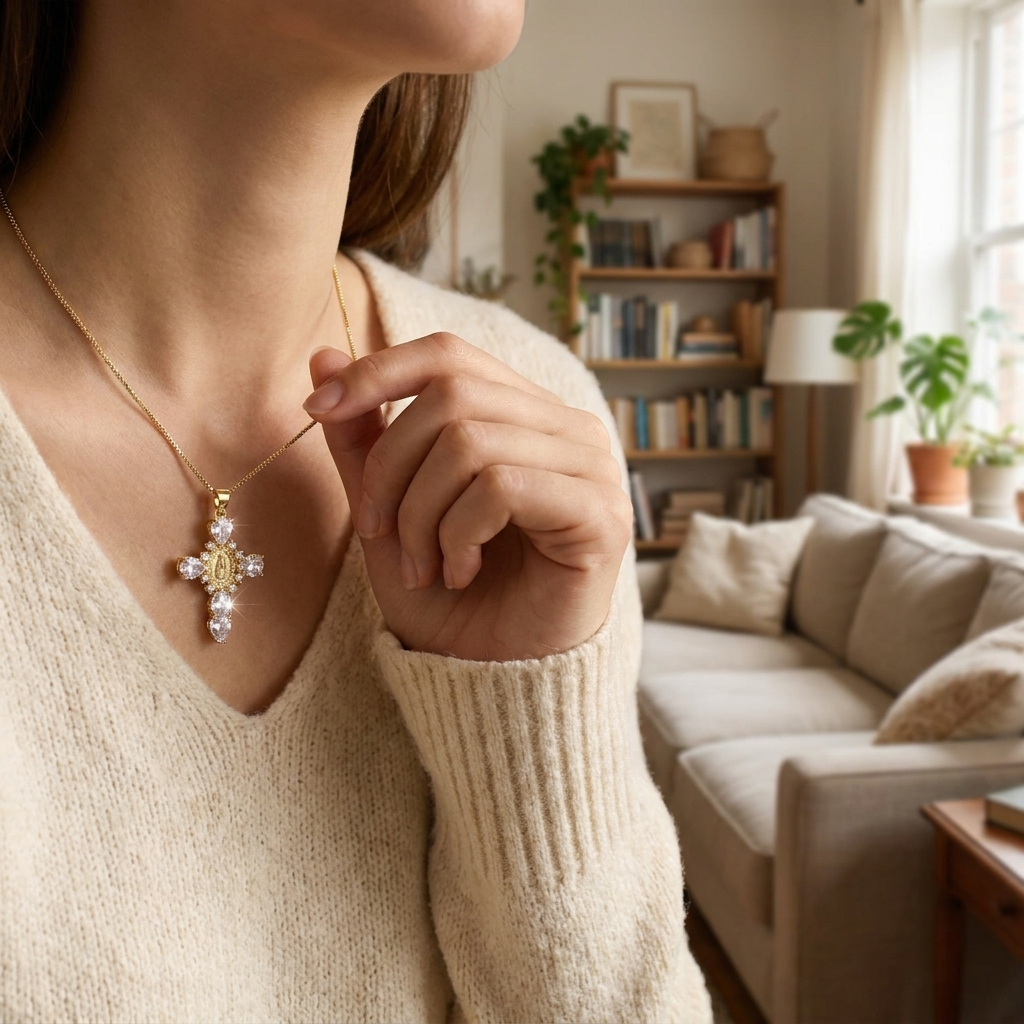 Gold Cross Pendant Necklace