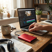320GB Portable USB SSD External Drive - Slim, High-Speed Laptop Storage