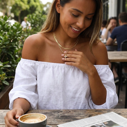 Gold Layered Cross Pendant Necklace