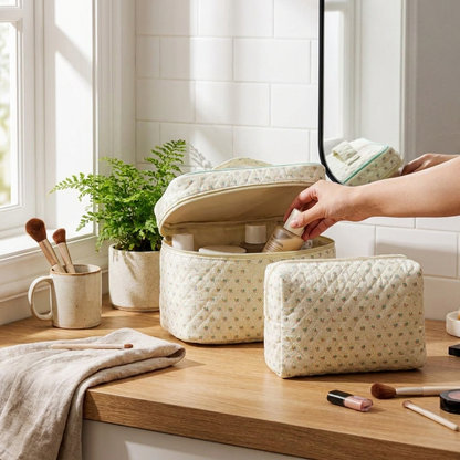Floral Cotton Makeup Bag
