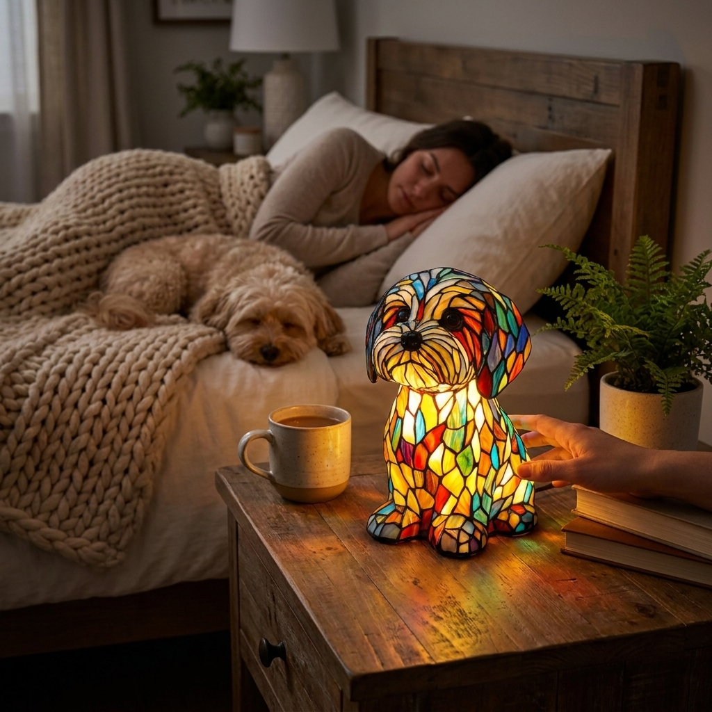 Dog LED Night Light Table Lamp