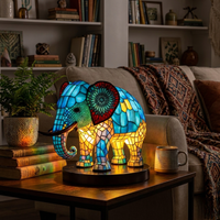 Animal-Inspired Stained Glass Table Lamp
