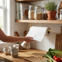 Black Stainless Steel Under-Cabinet Paper Towel Holder