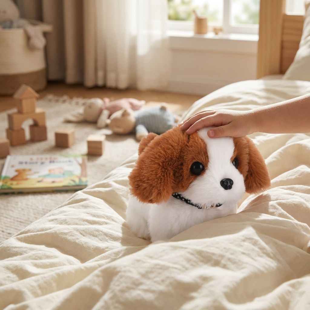 Adorable Interactive Plush Puppy Toy with Walking Motion and Sound for Kids
