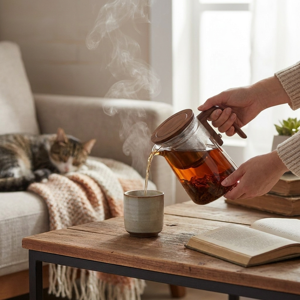 Glass Teapot with Infuser for Loose-Leaf Tea