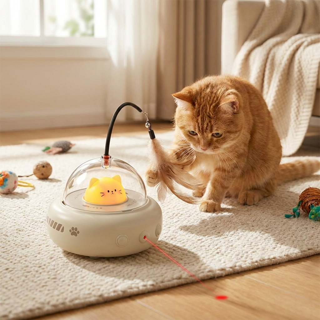 Automatic Laser Chase UFO Cat Toy