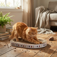 Cozy Round Cardboard Cat Scratcher Bed & Lounge
