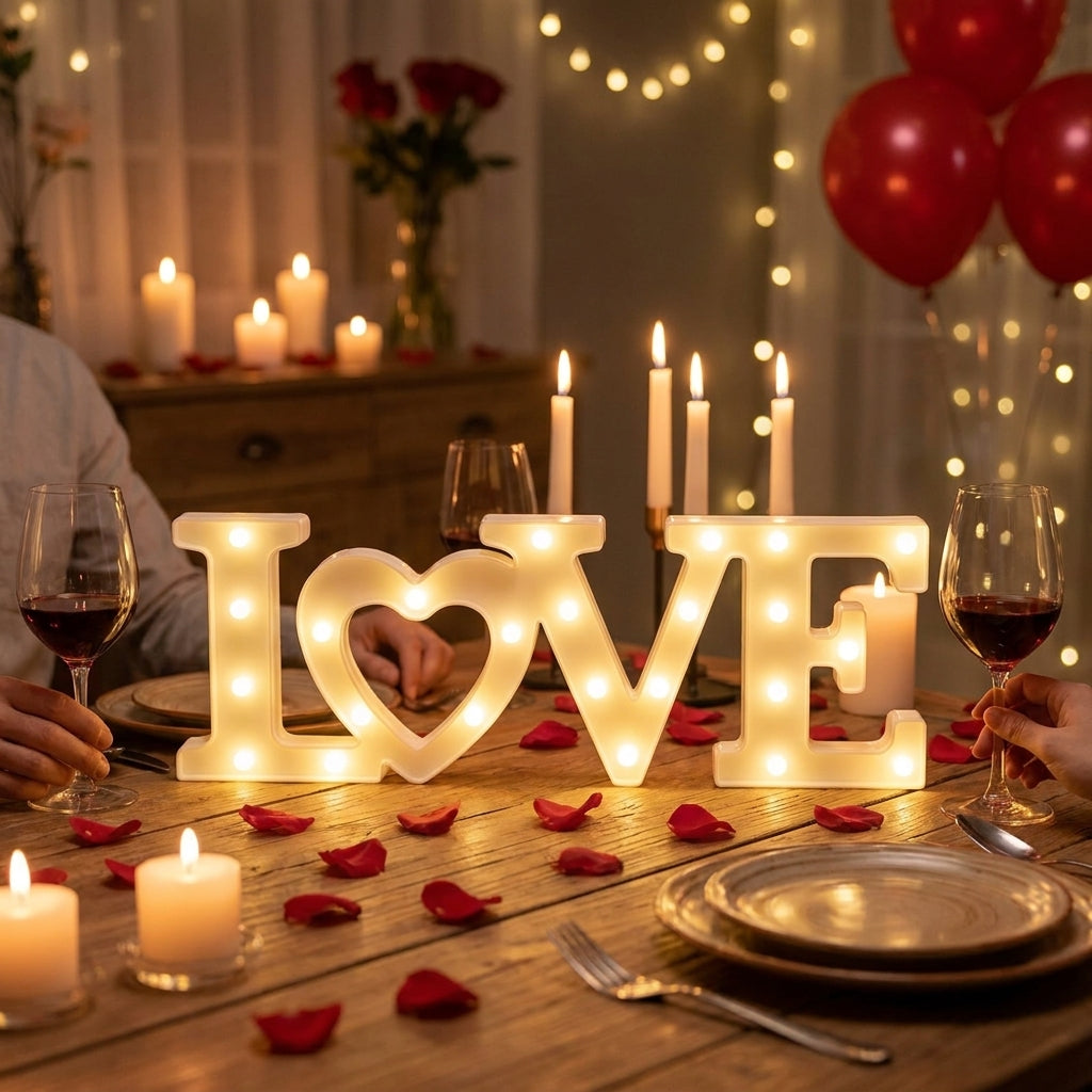 Heart-Shaped LED Night Light – Battery-Powered Wall Decor, Perfect Valentine's Gift