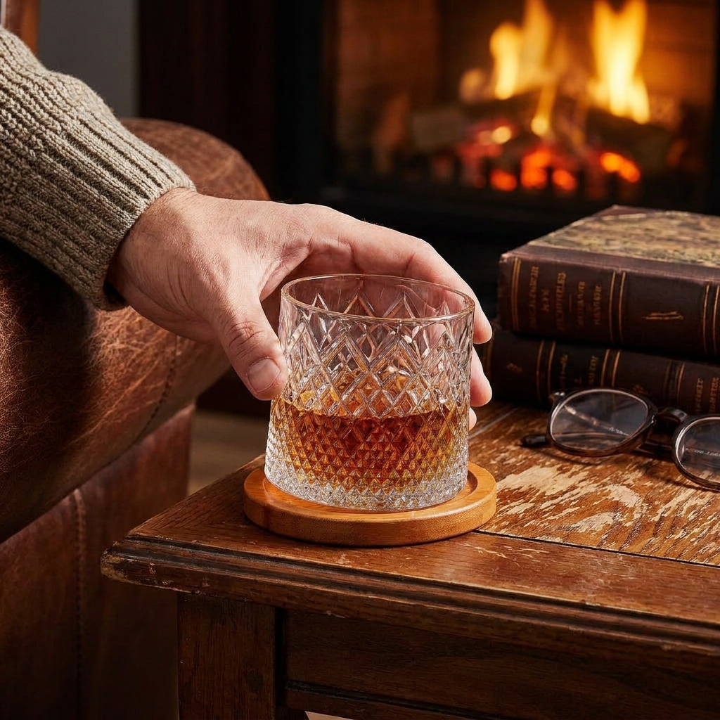 Rotating Crystal Whiskey Glass Tumbler