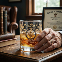 Engraved Glass Memorial Decor - Veteran Tribute Keepsake