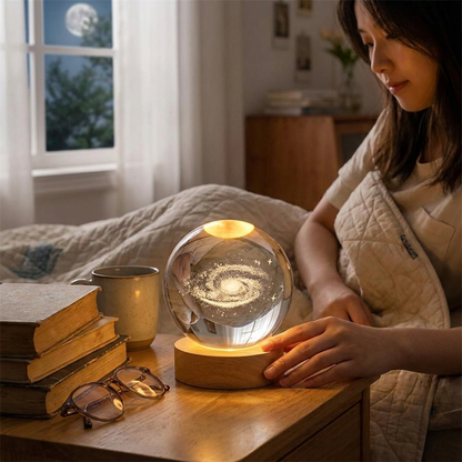 3D Planet Crystal Ball Night Light Lamp