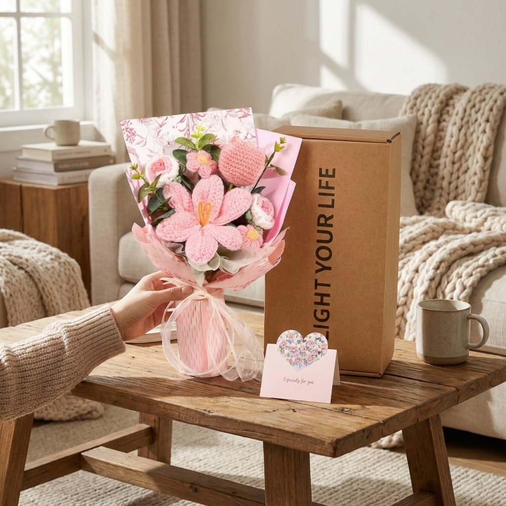 Knitted Tulip Bouquet Home Decor