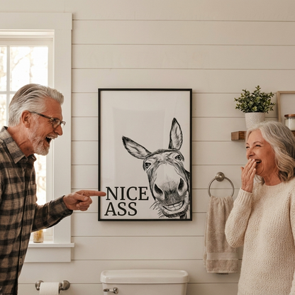 Funny Bathroom Wall Art Canvas Print