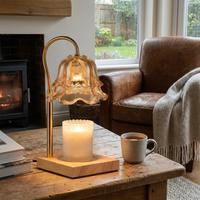 Gold Glass Flower Candle Warmer Lamp