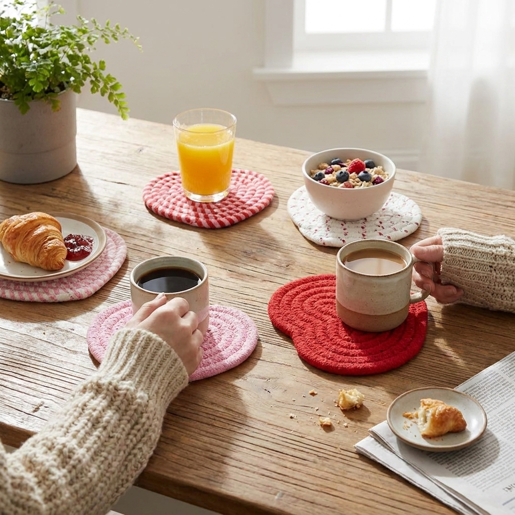 Heart-Shaped Table Coasters