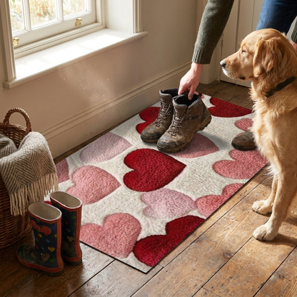 Charming Heart Pattern Doormat