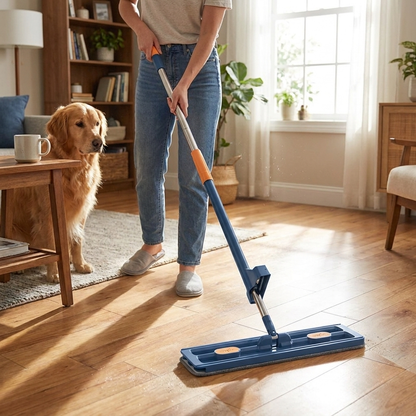Flat Microfiber Floor Spray Mop with Long-Handle Cleaning System