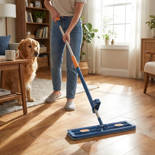 Flat Microfiber Floor Spray Mop with Long-Handle Cleaning System