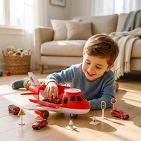 Airplane & Vehicle Transport Playset Toy Set for Kids