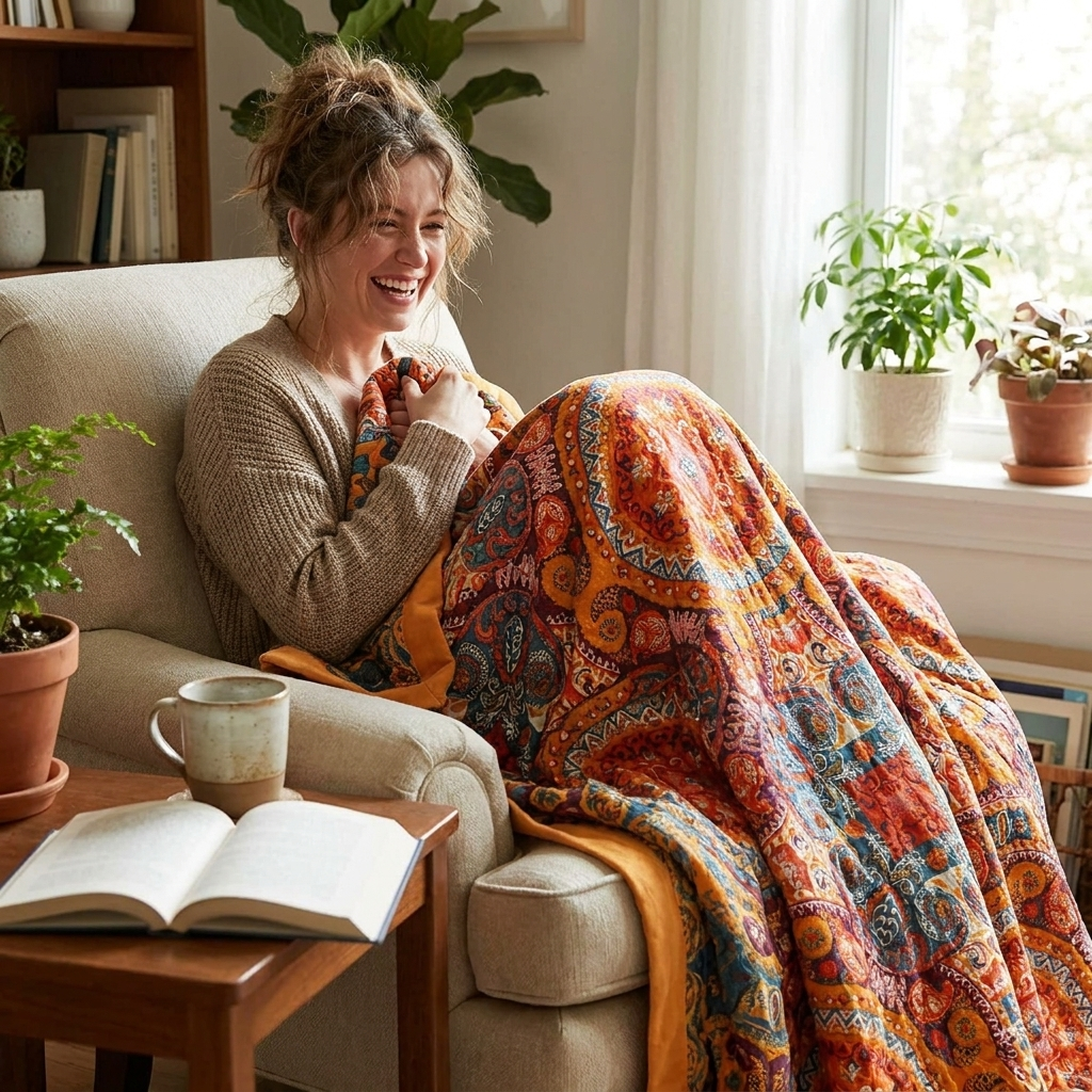 Boho Reversible Cooling Blanket