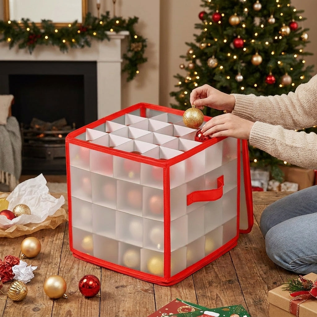 Clear Plastic Ornament Storage Box