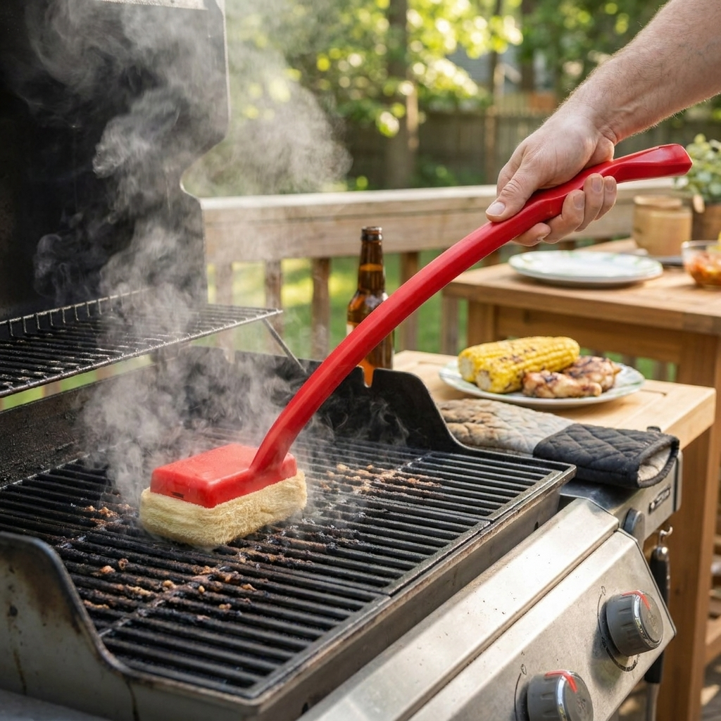 Bristle-Free Steam Grill Cleaning Brush
